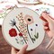 3 Pack Embroidery Starter Kit for Beginners Stamped Cross Stitch Kits with Cute Flowers and Plants Patterns with 1 Embroidery Hoop and Color Threads for Adults Kids